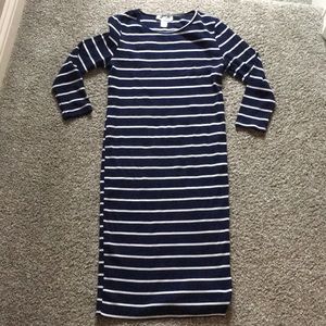 Motherhood Maternity Navy and White Striped Dress